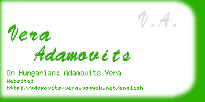 vera adamovits business card